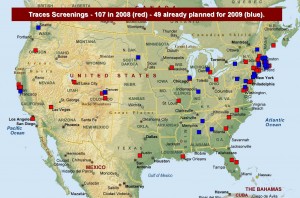 Map of Traces of the Trade screenings