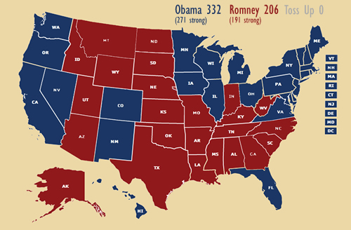 My electoral college projection, 2012